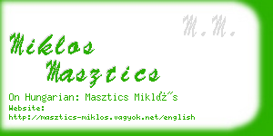 miklos masztics business card